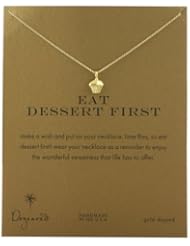 Dogeared Sterling Silver Eat Dessert First Reminder Necklace, 18"
