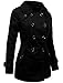 Ne People Womens Classic Double Breasted Pea Coat With Belt, black, Small