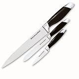 KitchenAid (3-Piece Set) 8-Inch Pom Handle Slicer Knife, 5.5-Inch Pom Handle Utility Knife and 3.5-Inch Pom Handle Parer Knife, 3/Black