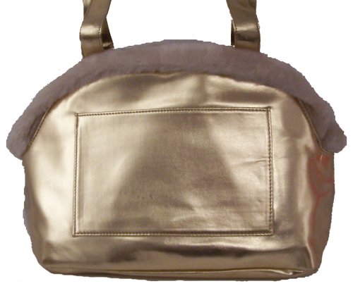 Designer Dog Carrier - Open Top Metallic Totes Pet Carrier - Gold