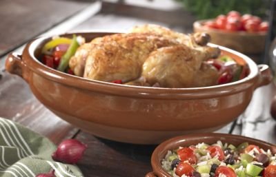 Rustic Roman Terra Cotta Cazuela Serving Dish (11.5 in, 112 oz /14 cup capacity)