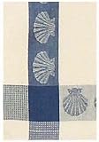 Waffle Weave 100% Cotton Blue Shell Dishtowel 18" X 28" Set / 6