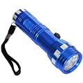 Praktische Aluminium Taschenlampe in blau mit 14 super hellen wei�en LEDs incl. 3 batterien im schicken Blister