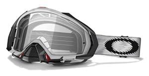 Oakley Mayhem MX - Máscara de sol para bicicleta o moto blanco y transparente