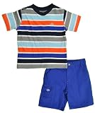 Enyce Toddler Boys 2Pc Stripped White Top & Cargo Short Set