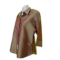 Sirisha Women's 100% Thai Silk Blouse, Gold Blend