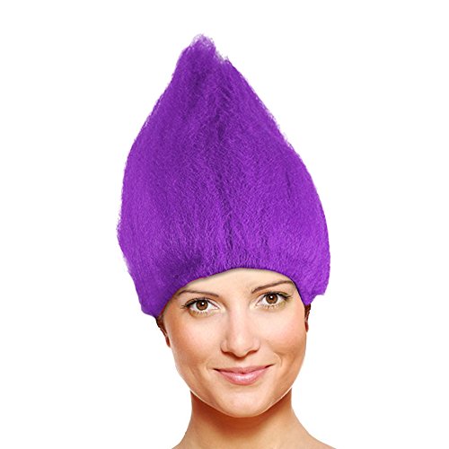 SecondSkin Troll Costume Wig - 10 Colors - One Size Fits All (Purple)