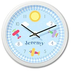 Olive Kids - Up and Away Personalized Clock (White)