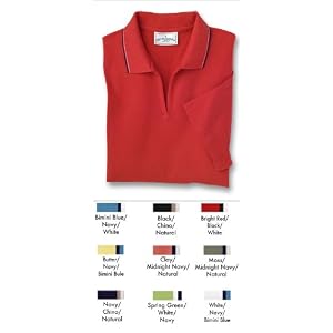 Buy Ladies Active Pinpoint Pique Polo Style # 5227 5227 S Bimini Blue Navy White by Outer Banks