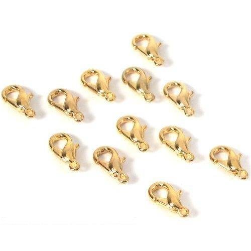 12 Lobster Clasps Claw Gold Plated Hamilton Mint Part