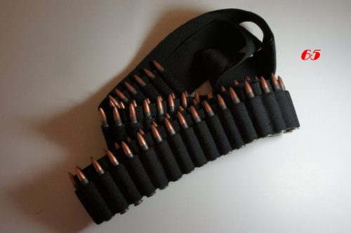 65 shell bandolier ammo belt sling black