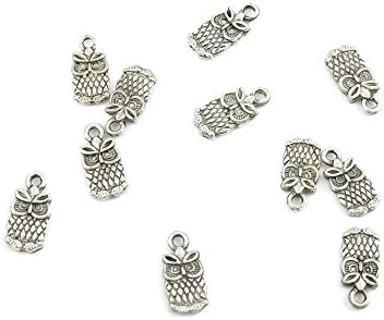 340 pcs Jewelry Making Charms Antique Ancient Silver Tone Findings Jewellery Charme Bulk Wholesale Supplies Supply 27847 Owl
