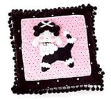PINK POODLE black PILLOW cushion bedroom home decor