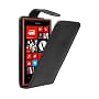 Negro Funda de Cuero para Nokia Lumis 720 - Flip C&hellip de Membrane