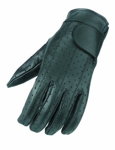 Raider Black Medium Leather Summer Vented Motorcycle Gloves