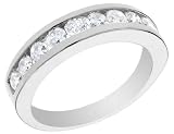 Diamond Wedding Anniversary Ring 3/4 Carat (ctw) Channel Set in 14K White Gold