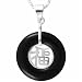 Stunning! Sterling Silver Genuine Onyx Blessing Pendant
