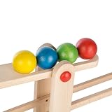 Ultrakidz Naturholz-Kugelbahn Schwubs mit 4 Kugeln und Rollspielzeug - 