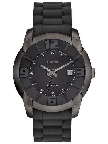 s.Oliver Herren-Armbanduhr Silikon schwarz SO-2212-PQ Preisvergleich
