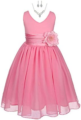 My Best Kids Yoru Chiffon Flower Girl Dress-Pink-8