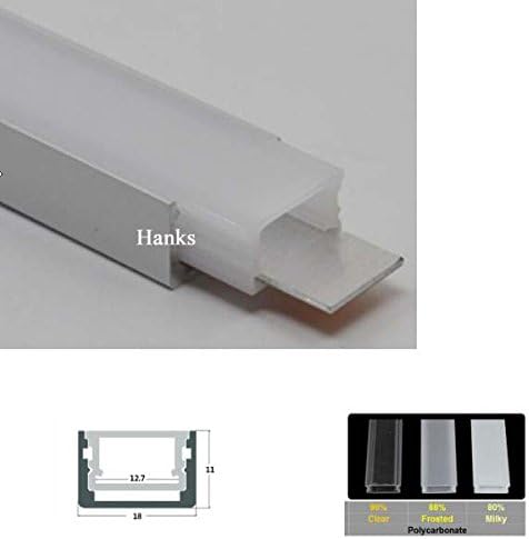 Hanks 3.3/6.6ft 1811mm Waterproof LED Profile Extrusion With Heat Sink for Outdoor Use (10x2m Milk)