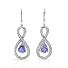 Earrings With 4.17ctw Precious Stones - Genuine Clean Diamonds and Tanzanites Beautifully Crafted in 14K White Gold. Total item weight 8.10g Length 47.0mm