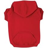 Zack & Zoey Polyester/Cotton Basic Dog Hoodie, Small, 12-Inch, Tomato Red