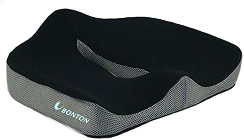 UBONTON High Density Memory Foam Seat Cushion With Zipper Perfect for Low Back pain for Office Chair Wheel Chair for outdoor Car Patio Lawn Garden Seat Pad Easy to Wash (Black&amp;Gray)