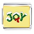 Snow Covered Joy Christmas Italian Charms Bracelet Link