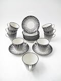 Zebra Coffee Cups and Saucers Designed By Eugen Trost Circa 1955