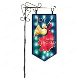 48 Holographic Angel Joy to the World Lighted Sign Christmas Yard Art