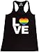 Shop4Ever® Love Rainbow Bright Neon Heart Women's Racerback Tank Top Gay Pride Tank Tops