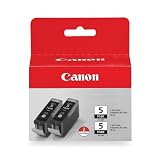 Canon PGI-5 BK 2-Pack Pigment Black Ink Tanks 0628B009