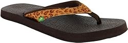 Sanuk Women's Yoga Safari Thong Sandal,Leopard,10 M US
