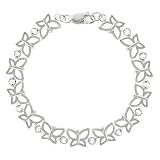 Summer Filigree Butterfly Link Sterling Silver Tennis Bracelet