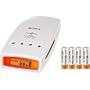 Sony BCG-34HRMF4 Battery Charger with LCD Display and 4 AA Ni-MH Rechargeable Batteries