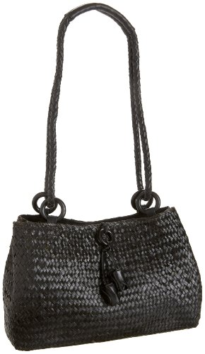 Magid Classic Matte Straw Four-Poster Shoulder Bag