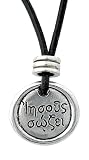 Pewter Greek "Jesus Saves" Pendant by Bob Siemon, 20"
