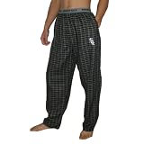 Mens MLB Chicago White Sox Plaid Cotton Thermal Sleepwear / Pajama Pants - Black & Grey (Size: M)