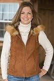 Review   / Women's Shearling Vest with Fox Trimmed Hood