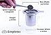 Stainless Steel Tea Infuser Strainer Steeper and Measuring Spoon Set by Simpletes. Extra Fine Mesh Basket Perfect for Loose Leaf Tea. Brew In Mug, Cup, or Small Teapot
