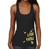 NCAA Long Beach State 49ers Ladies Paint Strokes Junior's Ribbed Tank Top - Black (Small)