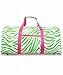 Zebra Lime Green Hot Pink Duffle Bag 22