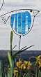 Blue Glass Bird Garden Stake Blue Glass Bird Garden Stake