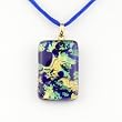 Handmade Murano Glass Pendant - Lisa Rectangle S Blue/Gold Style1