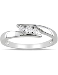 Sterling Silver Diamond Fashion Ring (0.2 Cttw, G-H Color, I2-I3 Clarity)