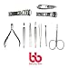 Manicure, Pedicure Kit, Nail Clippers Set of 10, Stainless Steel Manicure Tools Kit with Portable Travel Case, All in One Beauty Care Tools, By Beauty Bon®