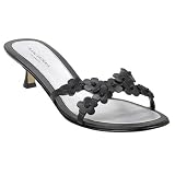 Women's Isaac Mizrahi Fiore Black Flower Slides - 6