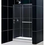 Infinity Plus Shower Door Width: 48, Glass Finish: Frosted, Hardware Finish: Brushed Nickel