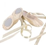 Demi-pointes en satin - bi-semelle -...
